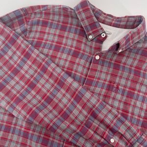 Penguin Flannel Shirt Button Down Plaid Long Sleeve Casual XL